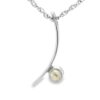 White Gold Curved Bar Gold Quartz Pendant, Alaska Mint