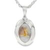 White Gold Oval Gold Quartz Pendant, Alaska Mint