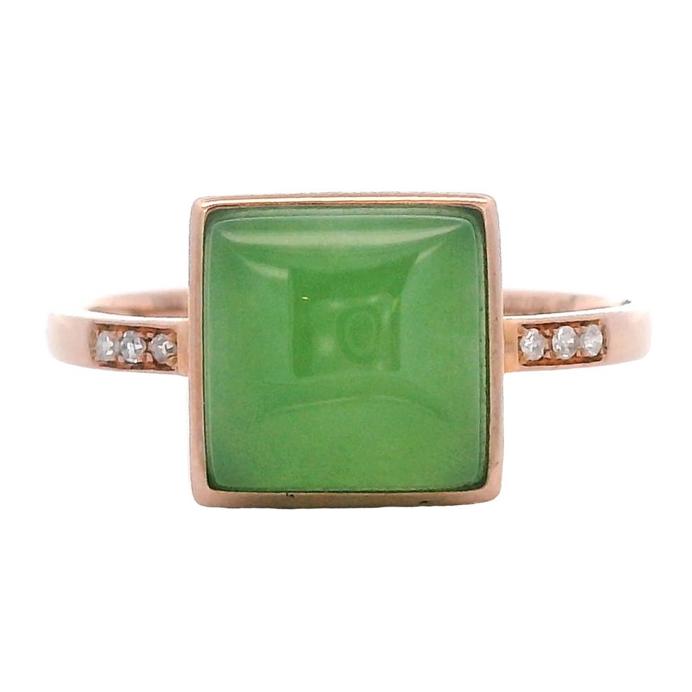Jade Square Rose Gold Ring, Alaska Mint
