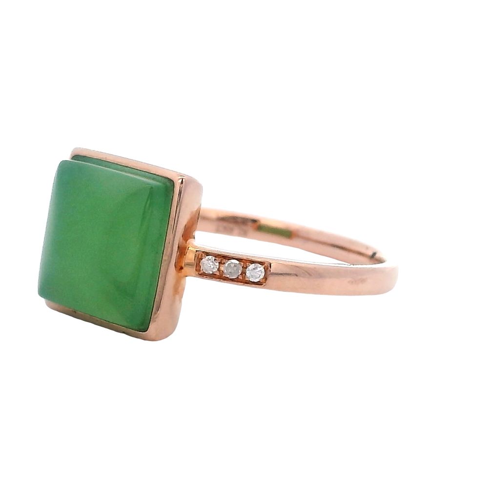Jade Square Rose Gold Ring, Alaska Mint