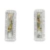 Rectangular White Gold Gold Quartz Earrings, Alaska Mint