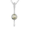 White Gold Bar Design Gold Quartz Round Pendant, Alaska Mint