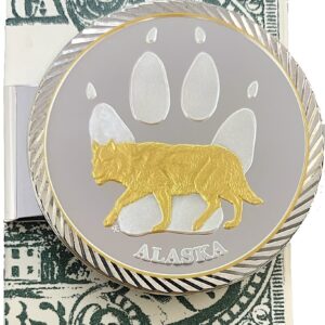Money Clip with 1 oz. or 1/4 oz. Wolf Paw Medallion