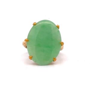 Estate 24k & Jade Pinky Ring 075811
