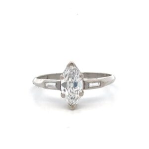 Estate Women's Marquise Diamond Ring in Platinum 076383