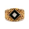 Estate Men's Nugget, Jade  & Diamond Ring 090415