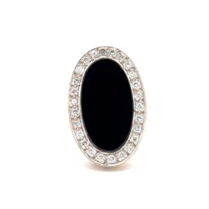 Estate Lady's Black Onyx Ring 074019