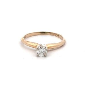 Estate .24 Carat Natural Diamond Solitaire Ring 071214