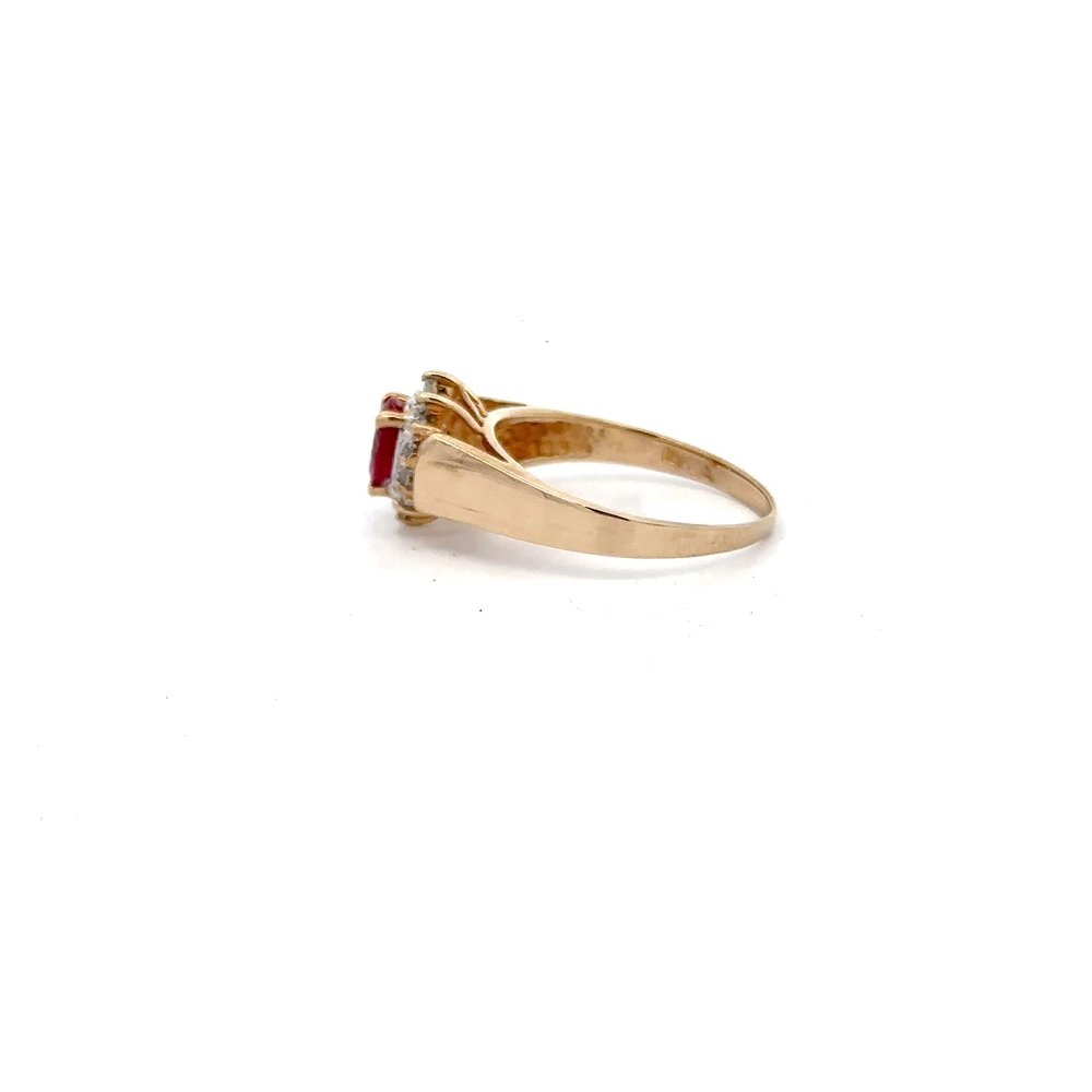 Estate Pear Shape Ruby Ring 071388 - Image 4