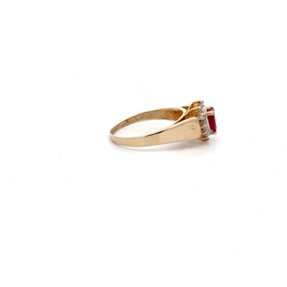 Estate Pear Shape Ruby Ring 071388 - Image 2