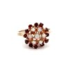 Estate Opal & Ruby Cluster Ring 074112