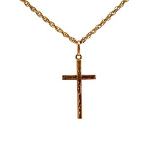Estate 18K Cross Pendant 090018
