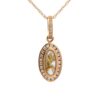 Oval Halo Gold Quartz & Diamond Pendant PN1049DQX