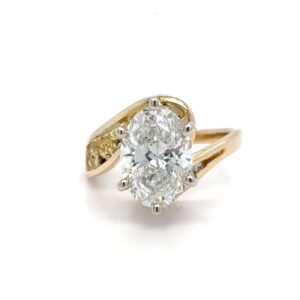 2.73CT Lab Grown Diamond In 14K Yellow Gold With Nuggets & Diamonds RL411D10R2.73LG