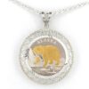 Grizzly Bear 1/4 oz Gold Relief Rope & Wire Pendant