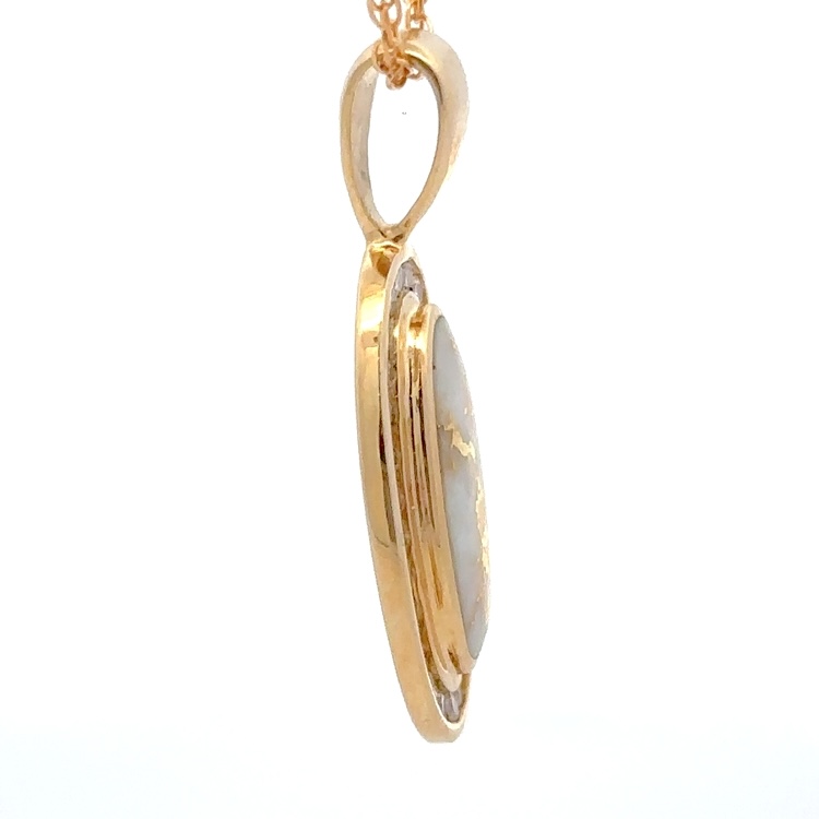 Gold Quartz & Diamond Pendant P2478-GQ - Image 2