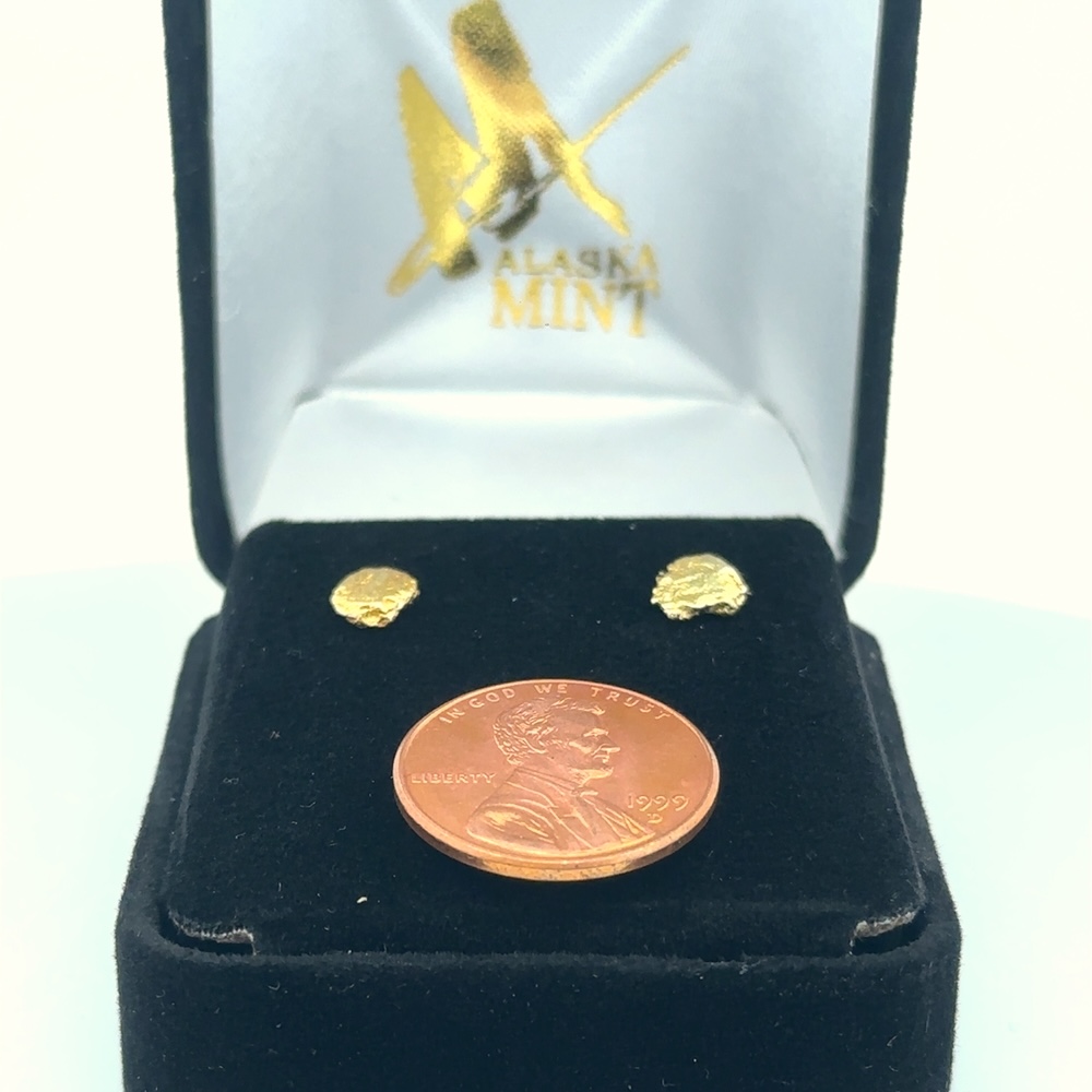 Gold Nugget Post Earrings E9 - Image 5