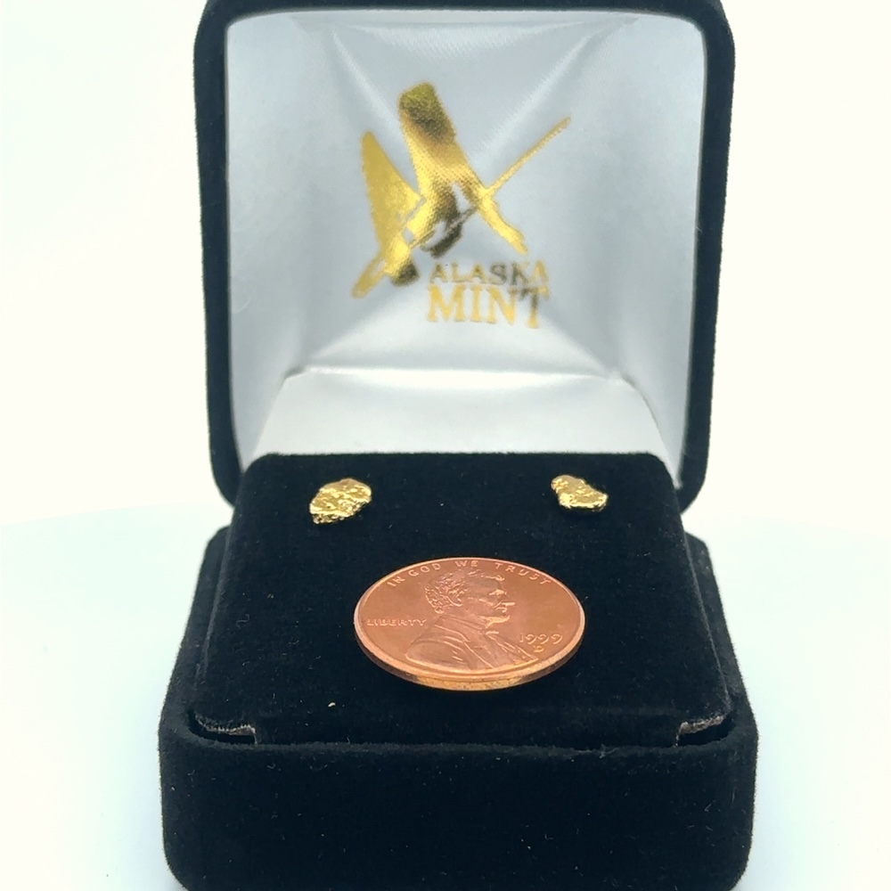 Gold Nugget Post Earrings E8 - Image 5