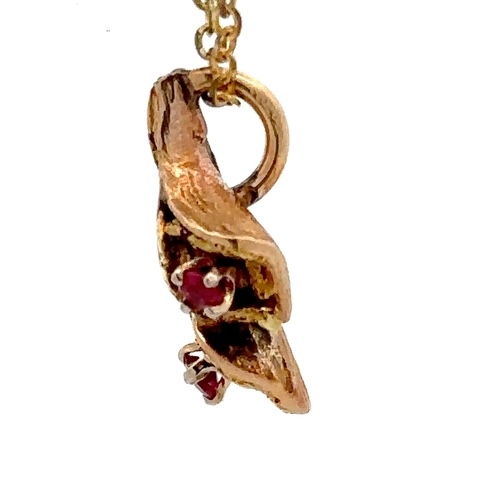 Estate Gold Nugget & Ruby Pendant 071432 - Image 4