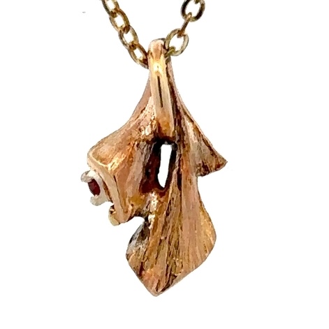 Estate Gold Nugget & Ruby Pendant 071432 - Image 3