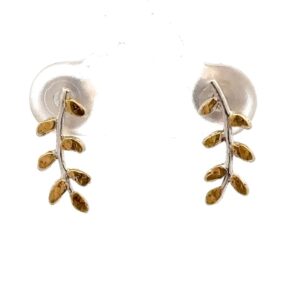 Sterling Silver & Gold Nugget Twig Post Earrings EP029