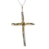 Sterling Silver & Gold Nugget Cross 075748