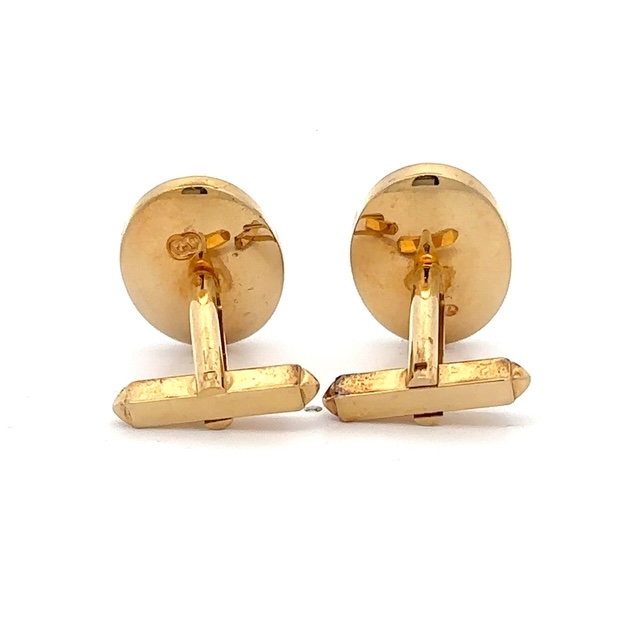 18k Oval Gold & Quartz Cufflinks 076263 - Image 3