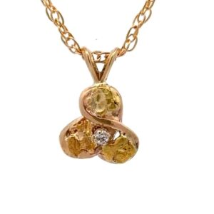 Estate Gold Nugget & Diamond Pendant 078071