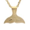 14K Gold Whale Tail Estate Pendant 078830