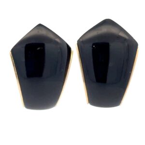 Estate Black Onyx Earrings 090386
