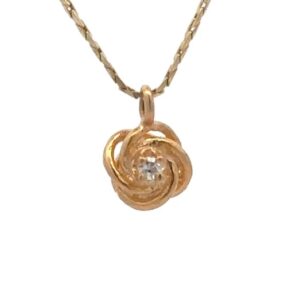 Estate 14K Diamond Pendant 090395