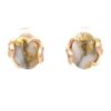Gold Quartz & Diamond Post Earrings EN1133DQ