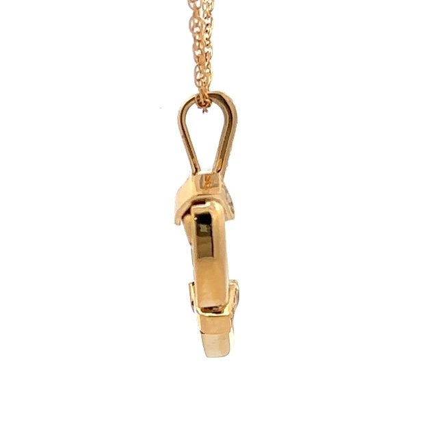 Gold Nugget & Diamond Heart Pendant 074250 - Image 4
