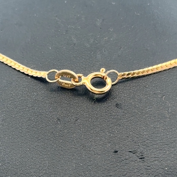 14K 1.45 MM Beveled Herring Bone 17" Estate Chain 090439 - Image 2
