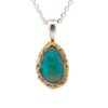Sterling Silver & Gold Nugget Turquoise Pendant PN708NTSS
