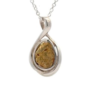 Sterling Silver & Gold Nugget Pedant PN359SS