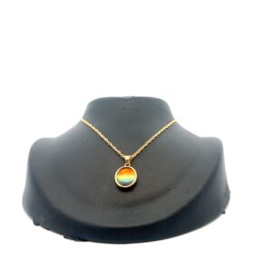 14K Ammolite Medium Oval Pendant 077025