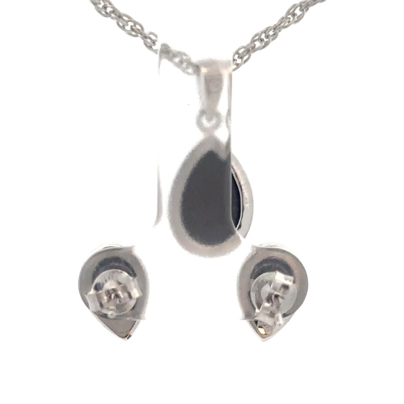 Ammolite Pendant & Earring Teardrop Sterling Silver Set AMOLSSSETTDP - Image 3