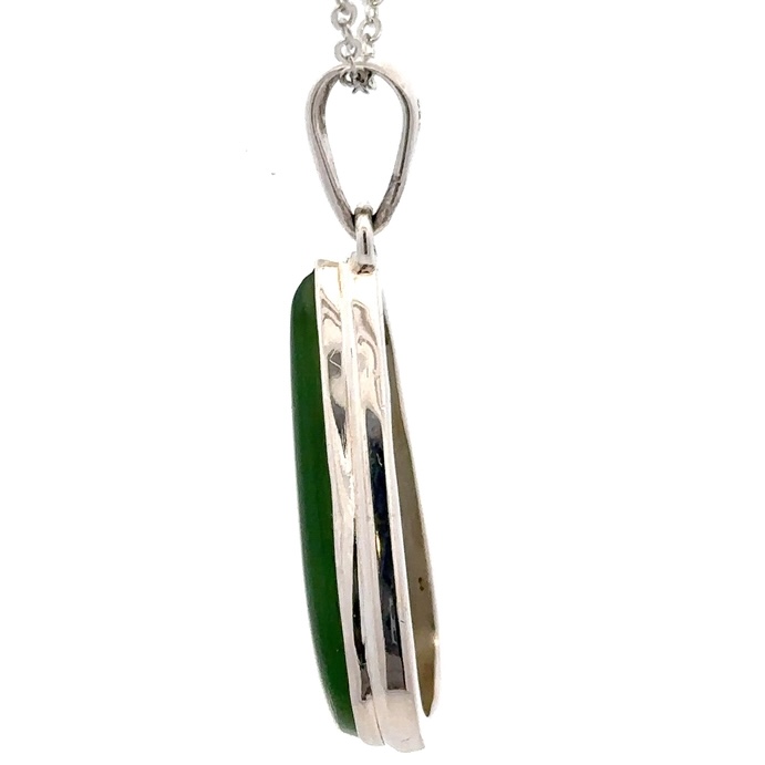 Jade & Sterling Silver Teardrop Pendant PSSJADELGTDP - Image 2