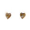 Gold Quartz Heart Post Earrings E219G2