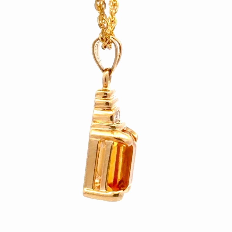 Citrine & Diamond Estate Pendant 078310 - Image 4