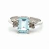1.50ct Aquamarine White Gold Lady's Estate Ring 090538