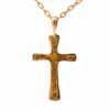14K & Gold Nugget Cross P-8814KY