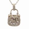 14K Diamond Purse Estate Pendant077198