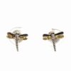 Small Dragonfly Sterling Silver & Gold Nugget Earrings EP077