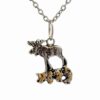 Moose Sterling Silver & Gold Nugget Pendant NTT018