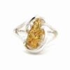 Sterling Silver & Gold Nugget Free Form Lady's Ring RL784SNSS